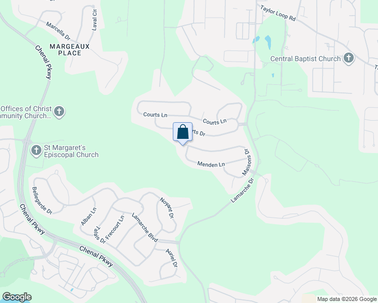 map of restaurants, bars, coffee shops, grocery stores, and more near 25 Menden Lane in Little Rock