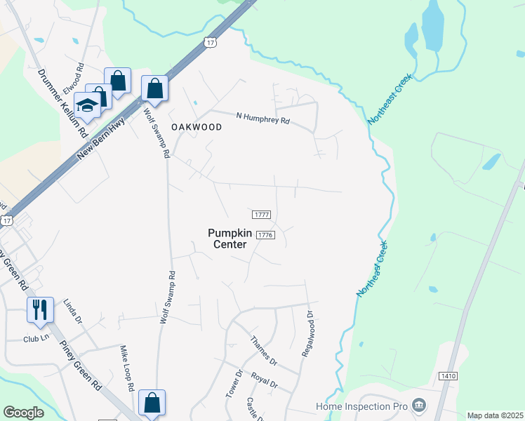 map of restaurants, bars, coffee shops, grocery stores, and more near 5004 West Red Oak Court in Jacksonville