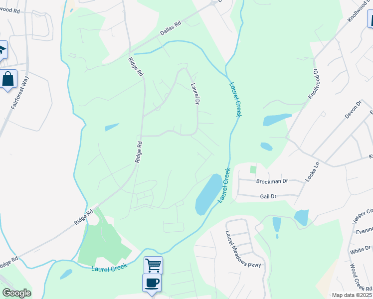 map of restaurants, bars, coffee shops, grocery stores, and more near 407 Laurel Drive in Greenville