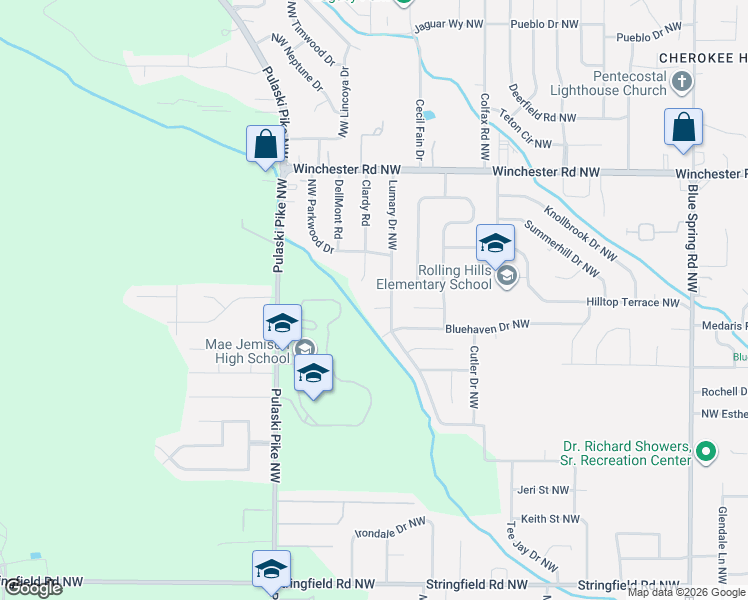 map of restaurants, bars, coffee shops, grocery stores, and more near 4806 Lumary Circle in Huntsville