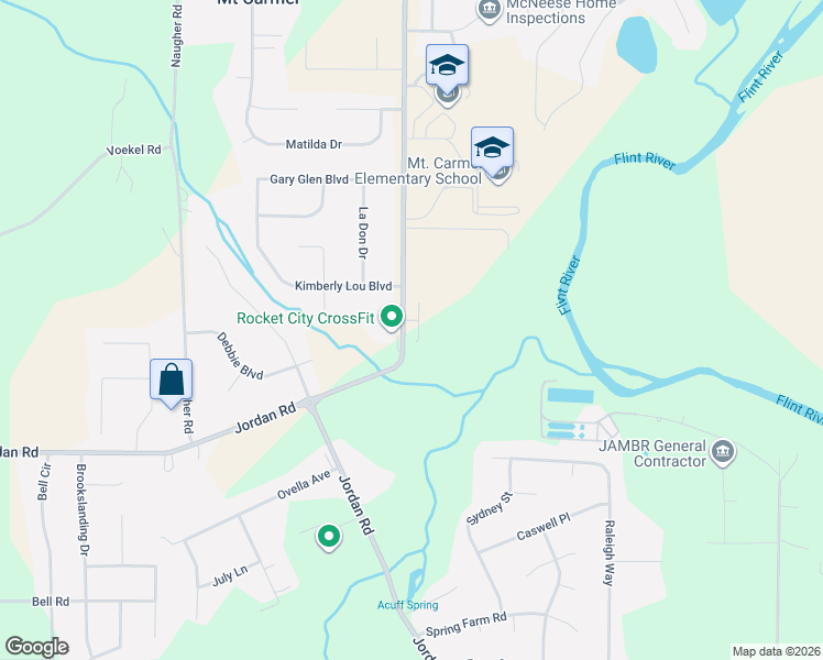 map of restaurants, bars, coffee shops, grocery stores, and more near 232-274 Homer Nance Rd in Huntsville