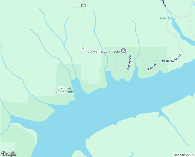 map of restaurants, bars, coffee shops, grocery stores, and more near Elk River Drive in Rogersville
