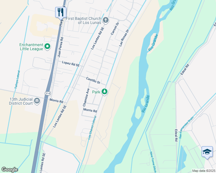 map of restaurants, bars, coffee shops, grocery stores, and more near 1654 Heaton Loop in Los Lunas