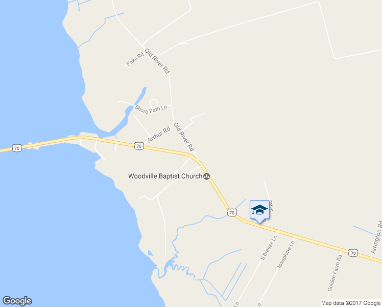 map of restaurants, bars, coffee shops, grocery stores, and more near 121 Old River Road in Beaufort