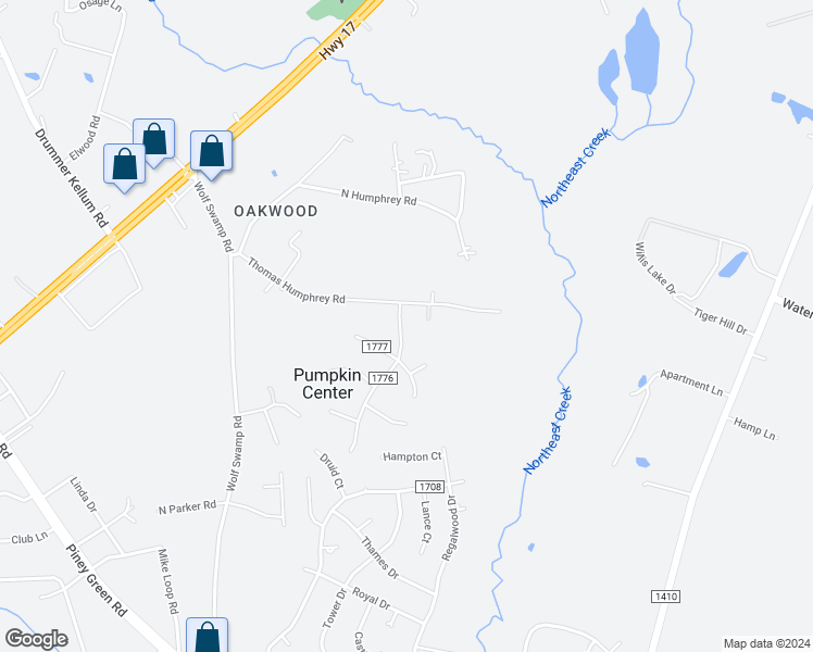 map of restaurants, bars, coffee shops, grocery stores, and more near 2005 Oakwood Drive in Jacksonville