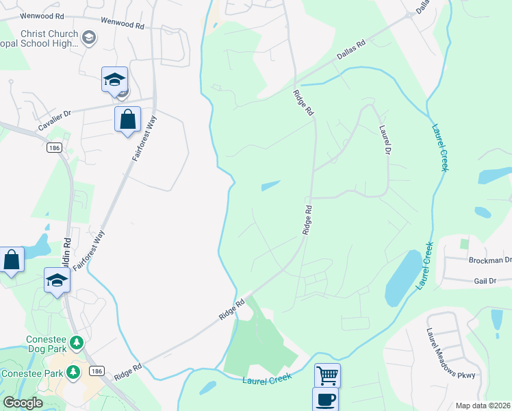 map of restaurants, bars, coffee shops, grocery stores, and more near 527 Ridgewood Drive in Greenville
