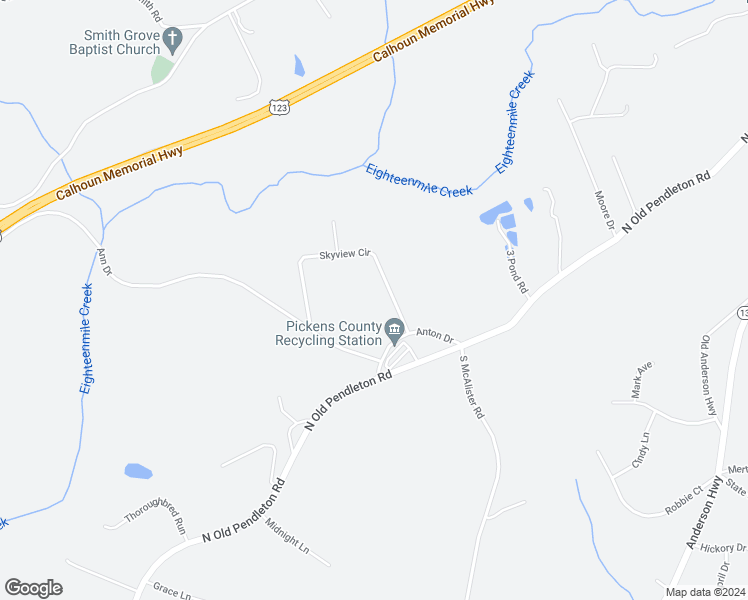 map of restaurants, bars, coffee shops, grocery stores, and more near 129 Skyview Circle in Liberty