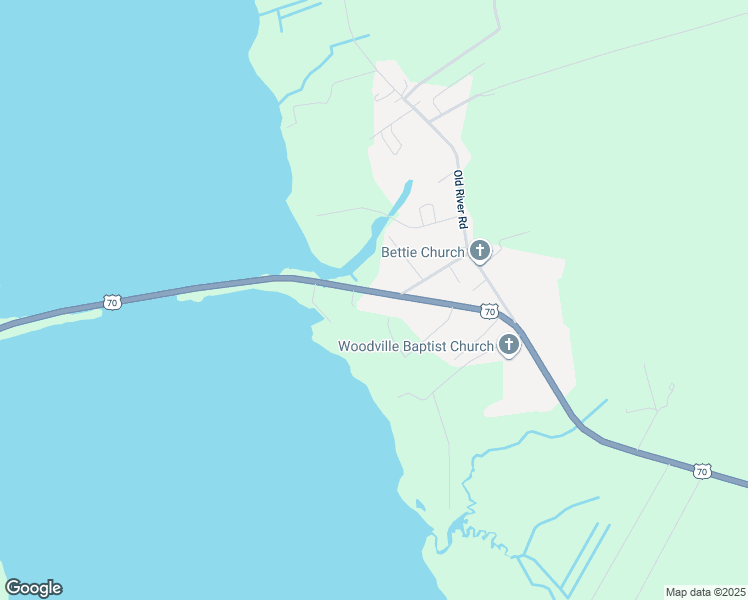 map of restaurants, bars, coffee shops, grocery stores, and more near 280 Highway 70 Bettie in Beaufort