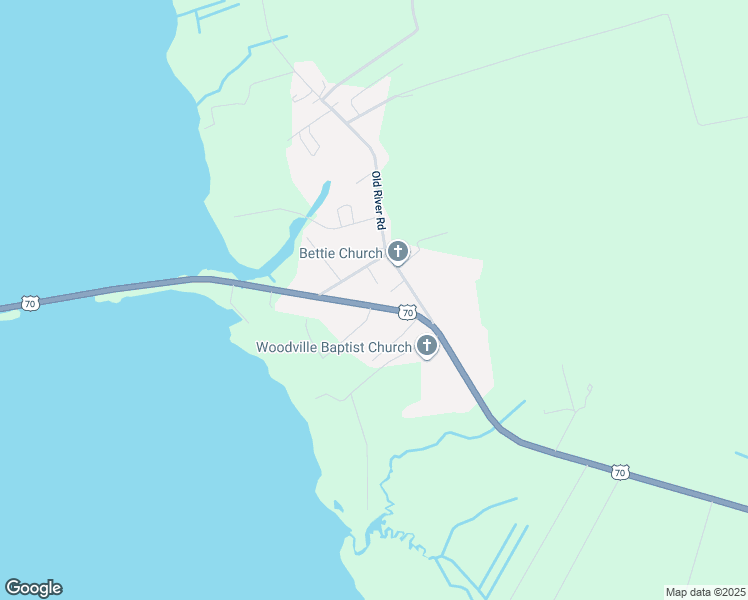 map of restaurants, bars, coffee shops, grocery stores, and more near 367 Highway 70 Bettie in Beaufort