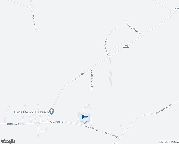 map of restaurants, bars, coffee shops, grocery stores, and more near 98 Meadow Farms Road in Richlands