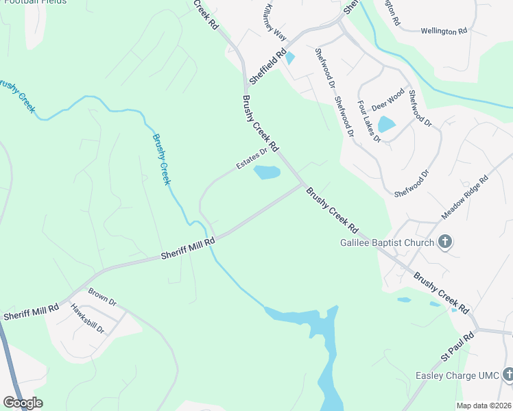 map of restaurants, bars, coffee shops, grocery stores, and more near 595 Sheriff Mill Road in Easley