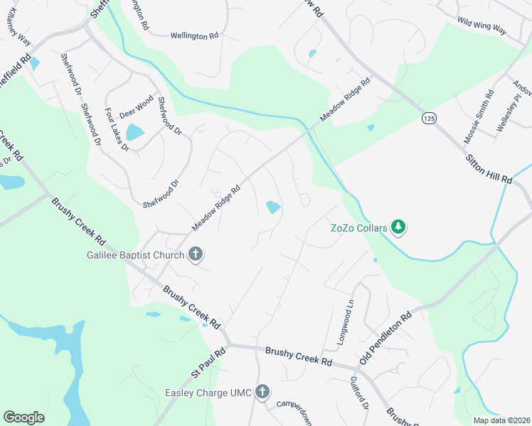 map of restaurants, bars, coffee shops, grocery stores, and more near 135 Haven Rest in Easley