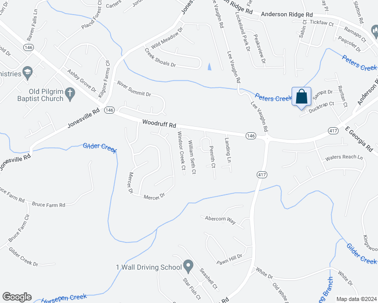 map of restaurants, bars, coffee shops, grocery stores, and more near 300 William Seth Court in Simpsonville