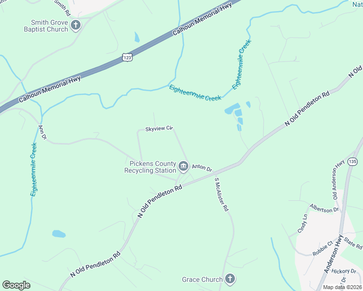 map of restaurants, bars, coffee shops, grocery stores, and more near 132 Skyview Circle in Liberty