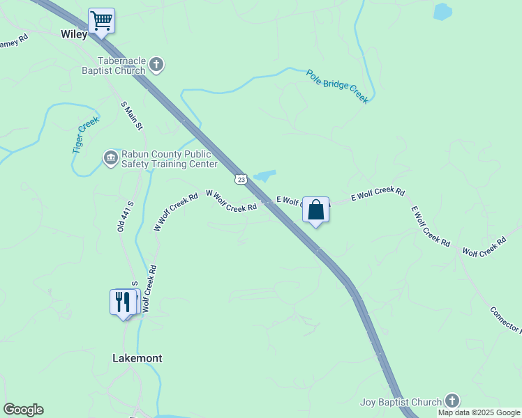map of restaurants, bars, coffee shops, grocery stores, and more near Varnes Road in Rabun County