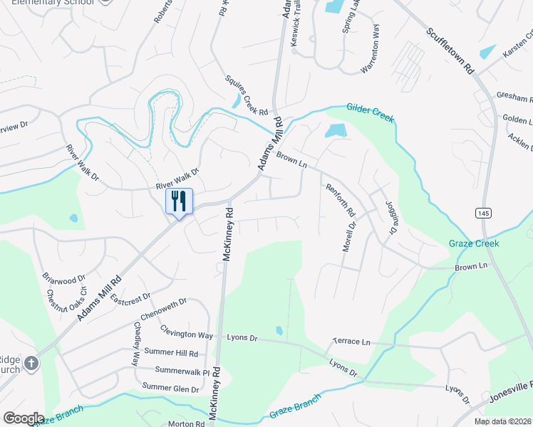 map of restaurants, bars, coffee shops, grocery stores, and more near 207 Poplar Ridge Road in Simpsonville