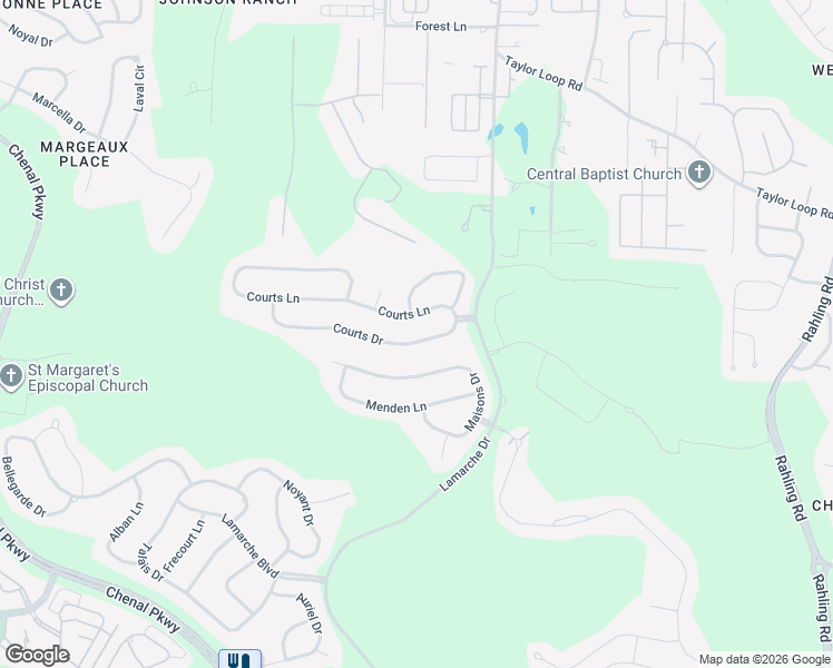 map of restaurants, bars, coffee shops, grocery stores, and more near 10 Courts Drive in Little Rock