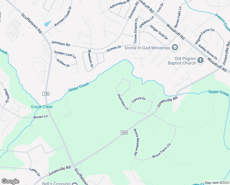 map of restaurants, bars, coffee shops, grocery stores, and more near 205 Dunrobin Lane in Simpsonville