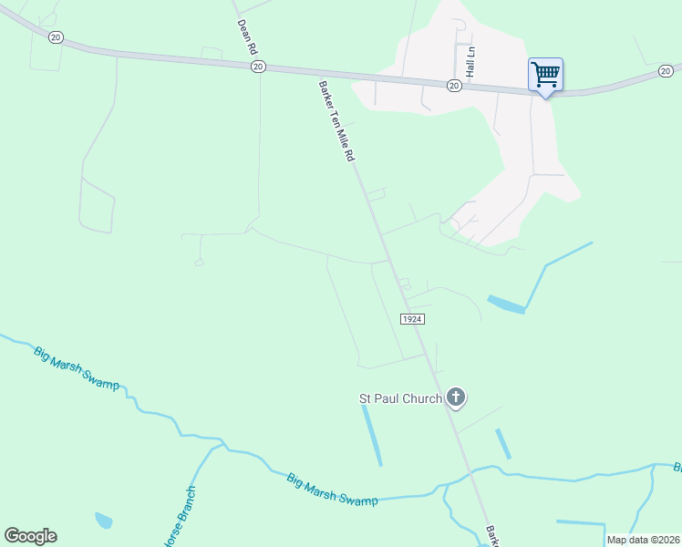 map of restaurants, bars, coffee shops, grocery stores, and more near 51 Augustine Drive in Saint Pauls