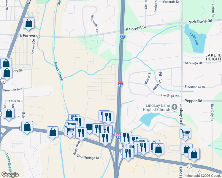 map of restaurants, bars, coffee shops, grocery stores, and more near 102 Sterling Place in Athens