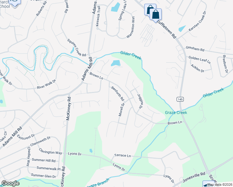 map of restaurants, bars, coffee shops, grocery stores, and more near 10 Renforth Road in Simpsonville