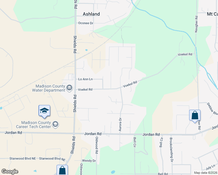 map of restaurants, bars, coffee shops, grocery stores, and more near 209 Lo Ann Lane in Huntsville