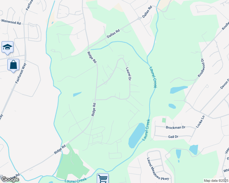 map of restaurants, bars, coffee shops, grocery stores, and more near 406 Laurel Drive in Greenville