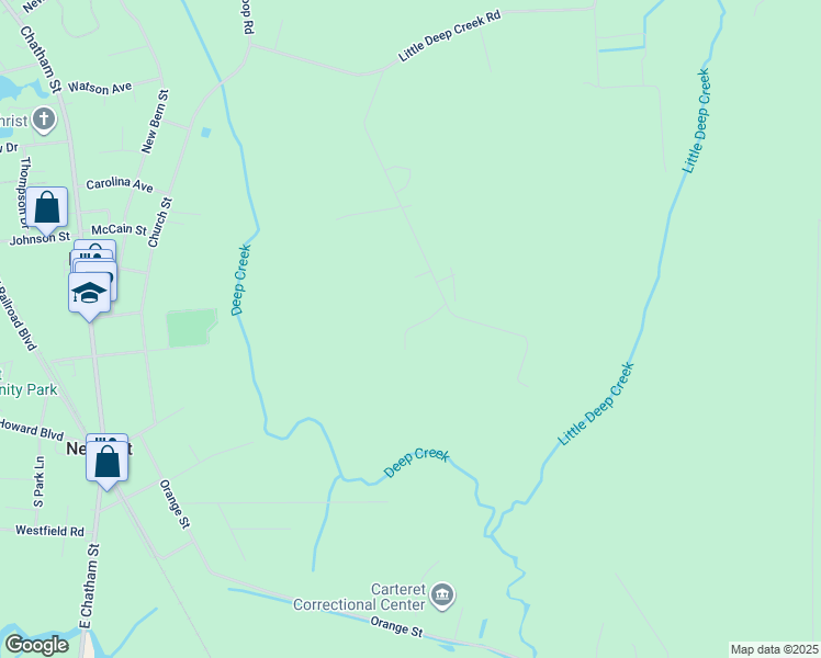 map of restaurants, bars, coffee shops, grocery stores, and more near 336 Cyrus Pollard Road in Newport
