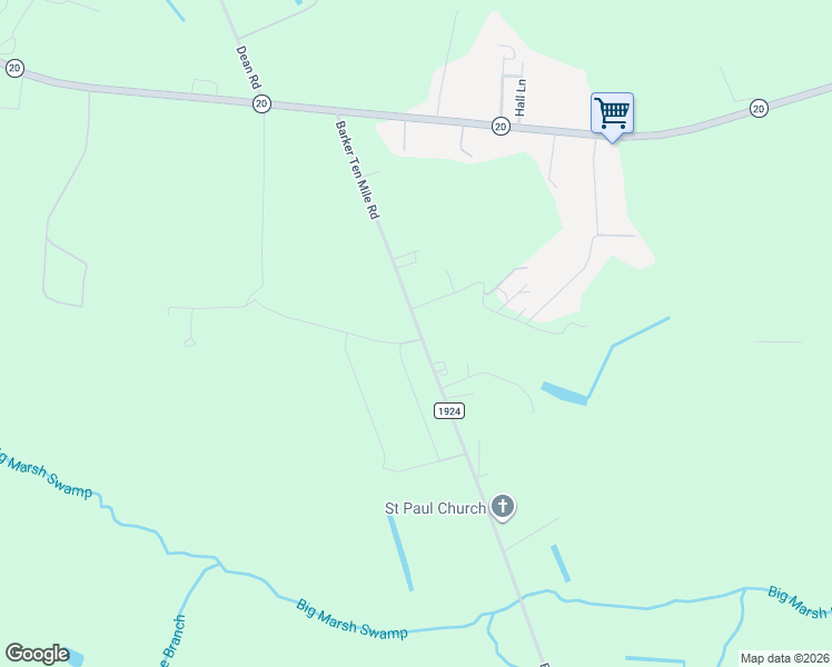 map of restaurants, bars, coffee shops, grocery stores, and more near 1095 Barker 10 Mile Road in St. Pauls