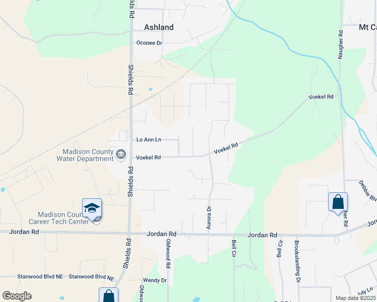map of restaurants, bars, coffee shops, grocery stores, and more near 209 Lo Ann Lane in Huntsville