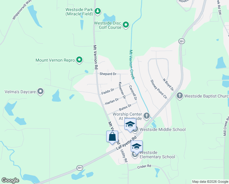 map of restaurants, bars, coffee shops, grocery stores, and more near 3226 Fields Drive in Rocky Face