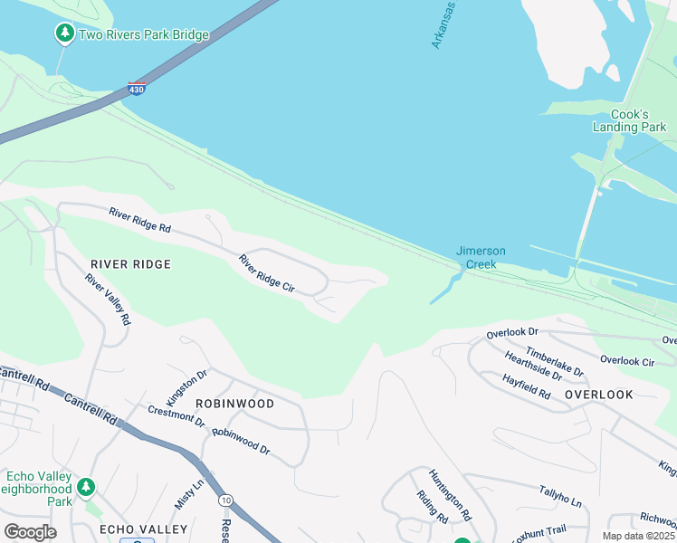 map of restaurants, bars, coffee shops, grocery stores, and more near 2 River View Point in Little Rock