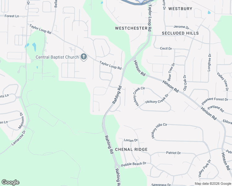 map of restaurants, bars, coffee shops, grocery stores, and more near 3 Pilot Lane in Little Rock