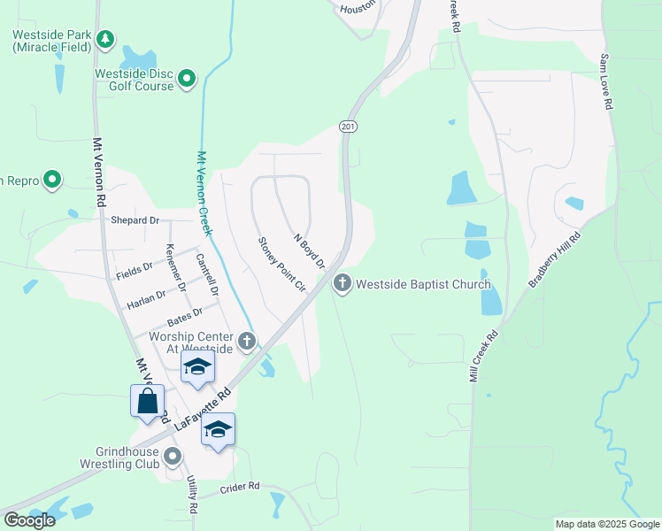 map of restaurants, bars, coffee shops, grocery stores, and more near 444 LaFayette Road in Rocky Face