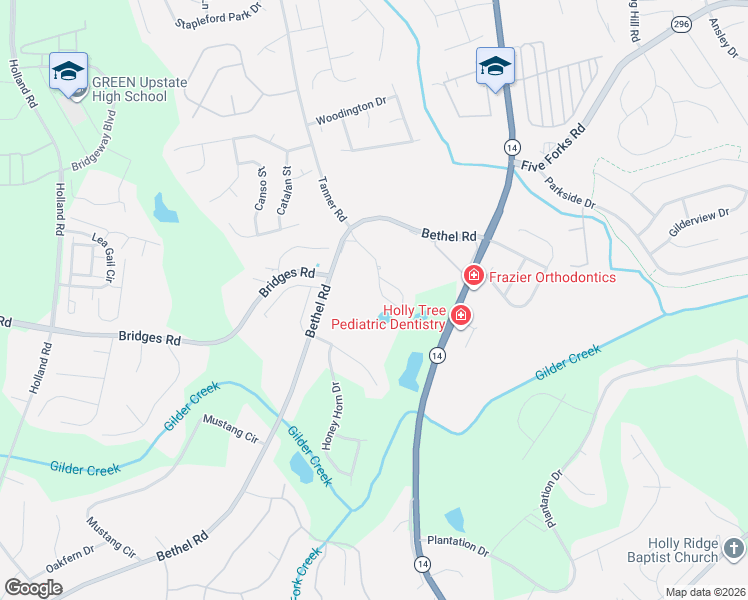 map of restaurants, bars, coffee shops, grocery stores, and more near 68 Trentwood in Simpsonville