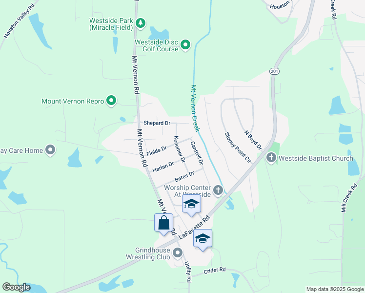 map of restaurants, bars, coffee shops, grocery stores, and more near 1701 Kenemer Drive in Rocky Face