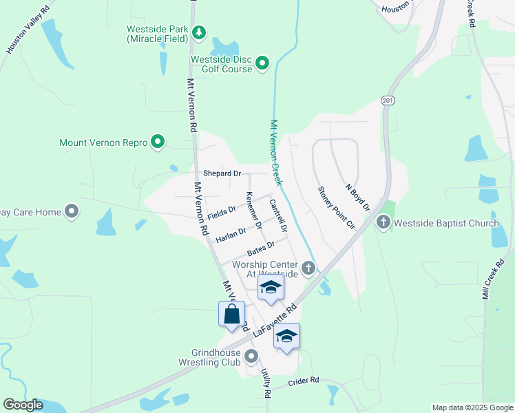 map of restaurants, bars, coffee shops, grocery stores, and more near 1701 Kenemer Drive in Rocky Face