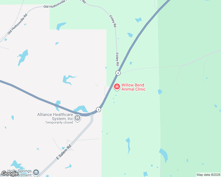 map of restaurants, bars, coffee shops, grocery stores, and more near 1534 Mississippi 4 in Holly Springs