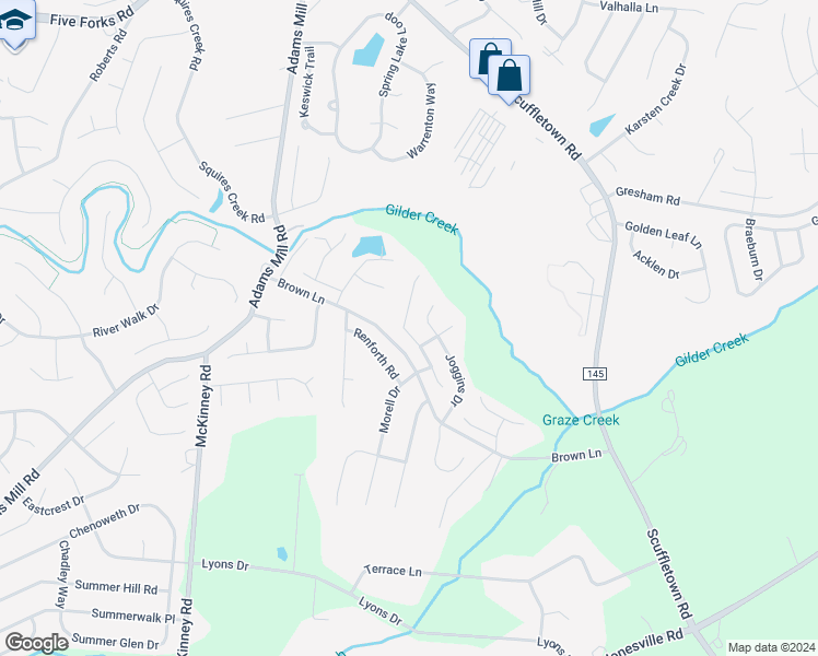 map of restaurants, bars, coffee shops, grocery stores, and more near 312 Stillwater Court in Simpsonville