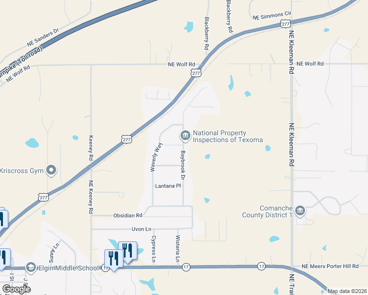 map of restaurants, bars, coffee shops, grocery stores, and more near 1012 Baybrook Drive in Elgin