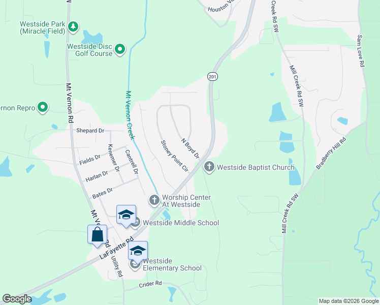 map of restaurants, bars, coffee shops, grocery stores, and more near 1780 North Boyd Drive in Rocky Face