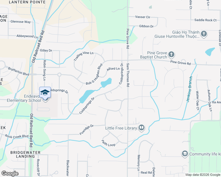 map of restaurants, bars, coffee shops, grocery stores, and more near 213 Coldsprings Drive in Harvest