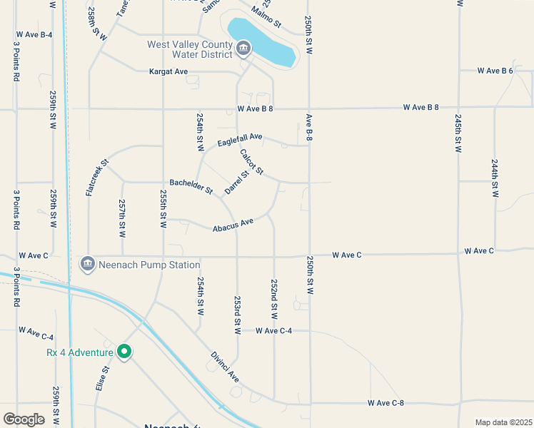 map of restaurants, bars, coffee shops, grocery stores, and more near 252nd Street West in Los Angeles County