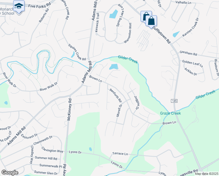 map of restaurants, bars, coffee shops, grocery stores, and more near 75 Moncton Place in Simpsonville