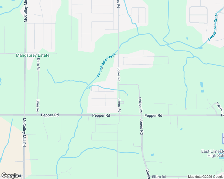 map of restaurants, bars, coffee shops, grocery stores, and more near 16136 Jones Road in Athens