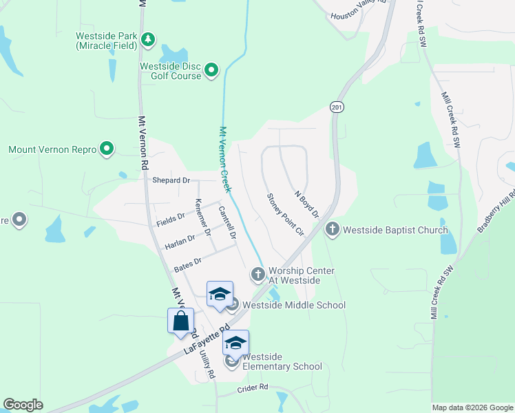 map of restaurants, bars, coffee shops, grocery stores, and more near 1760 Westside Circle in Rocky Face
