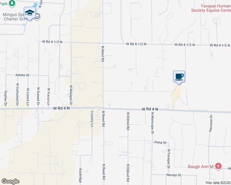 map of restaurants, bars, coffee shops, grocery stores, and more near 1923 West Bumblebee Road in Chino Valley