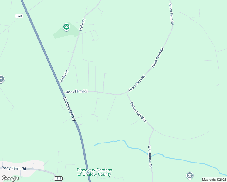 map of restaurants, bars, coffee shops, grocery stores, and more near 2152-2170 Hines Farm Road in Jacksonville