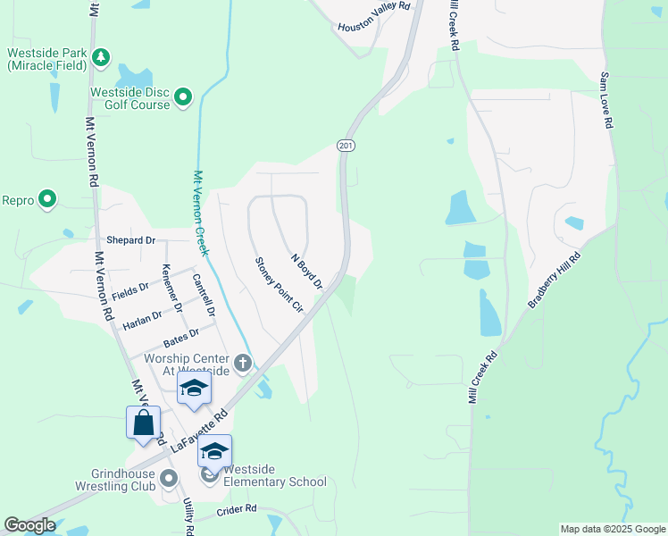 map of restaurants, bars, coffee shops, grocery stores, and more near 444 LaFayette Road in Rocky Face