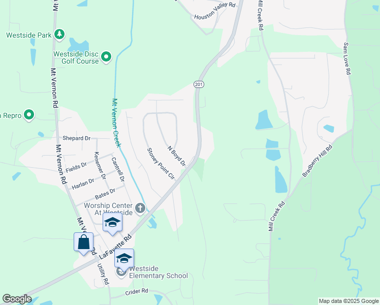 map of restaurants, bars, coffee shops, grocery stores, and more near 444 LaFayette Road in Rocky Face